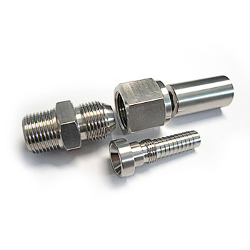 Stainless steel 304 316 BSP NPT threaded hose tails type swivel nipple fitting